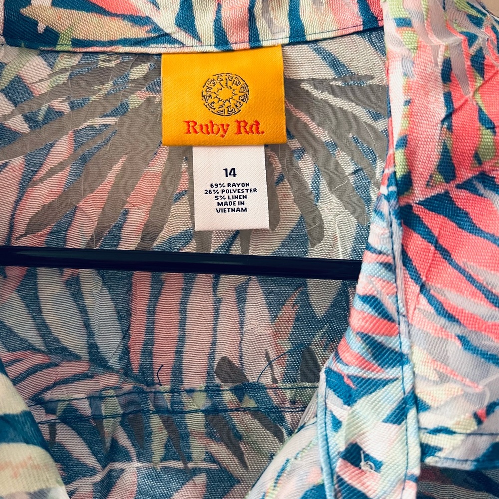 Ruby Rd. Vibrant Tropical Print Jacket - Picture 2 of 3